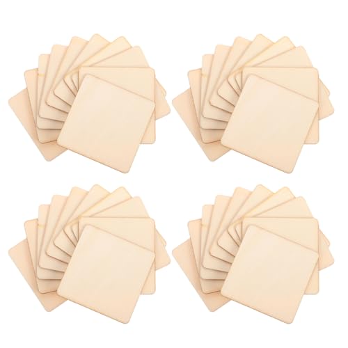 Holzquadrate zum Basteln, Weihnachten, unlackierte Holzausschnitte, kleine quadratische Scheiben, blanko Stücke für Heimwerker, Hochzeitsdekoration, Malerei, Gravur, Schnitzen, Beizen, Zubehör (2 cm) von QianShi