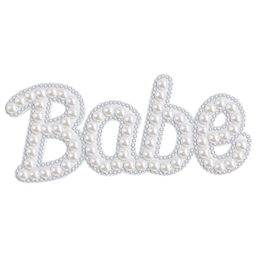 QianSiLi Personalisierte Hochzeitsgeschenke Perlen zum Aufbügeln für Kleidung Bling Strass Bügelbilder für Jeans Hüte Jacken Dekor (Babe) von QianSiLi