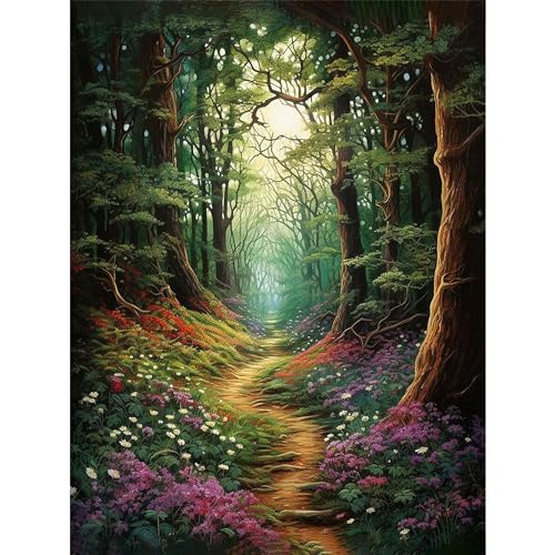Qianbaiuk Landschafts Malen Nach Zahlen Erwachsene-Baum Malen Nach Zahlen Erwachsene DIY Acrylpigment,für Art Home Decor(12x16 Zoll) von Qianbaiuk
