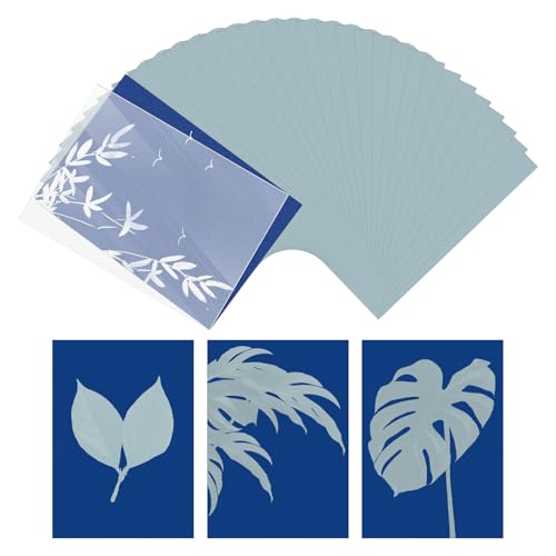 Cyanotype-Kit – 24-teiliges hochempfindliches Sonnendruckpapier mit Acrylplatte für DIY-Projekte, Sonnenlichtempfindlicher Sonnendruck für Kinder und Erwachsene Cyanotype-Kit – 24-teiliges hochempfindliches Sonnendruckpapier mit Acrylplatte für DIY-Projekte, Sonnenlichtempfindlicher Sonnendruck für Kinder und Erwachsene von Qianeffort