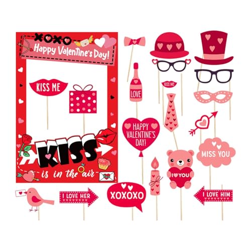 Qianly 20 x Valentinstag-Foto-Requisiten-Rahmen, glückliche Liebhaber, Selfie-Requisiten, süßes Geschenk, DIY, Feiertage, Hintergrund, Neuheitsdekorationen Qianly 20 x Valentinstag-Foto-Requisiten-Rahmen, glückliche Liebhaber, Selfie-Requisiten, süßes Geschenk, DIY, Feiertage, Hintergrund, Neuheitsdekorationen von Qianly