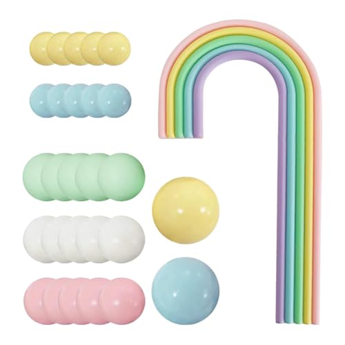 Qianly 28er Set Regenbogen Tortendekorationen, Dekokugeln für von Qianly