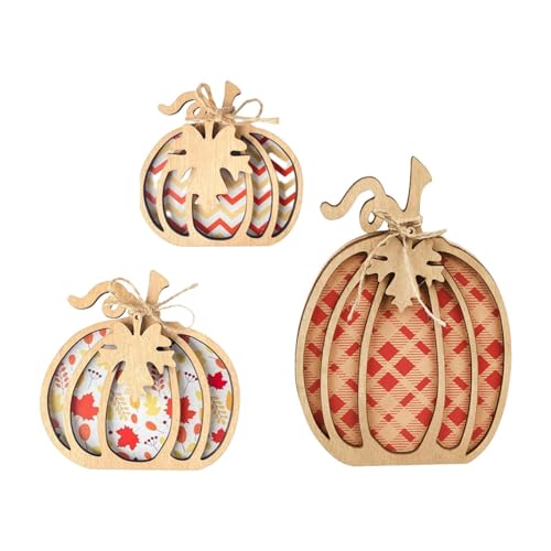 Qianly 3 Stück Kürbis Dekoration für Erntedankfest Holzfiguren Als Herbstschmuck Und Tischaufsteller Aus Robustem Holz für Tischplatte Regal Und Als Aufmerk, Style A Qianly 3 Stück Kürbis Dekoration für Erntedankfest Holzfiguren Als Herbstschmuck Und Tischaufsteller Aus Robustem Holz für Tischplatte Regal Und Als Aufmerk, Style A von Qianly