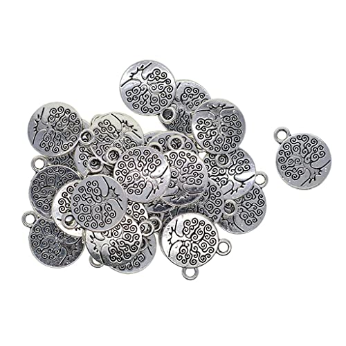 Qianly 30 Tibetische Lotusblume Charms Anhänger Anhänger für DIY Halskette Armband Ohrring Schmuherstellung, Yoga, 18 x 15 mm von Qianly