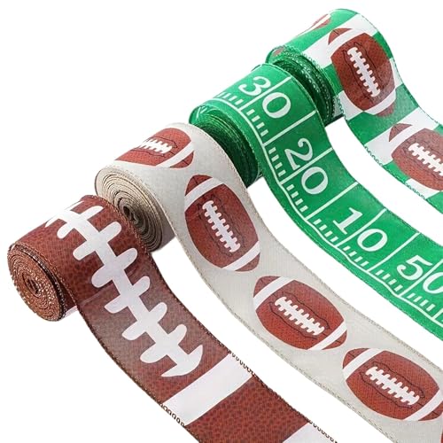 Qianly 4 Stück Sport Gridiron Band Vielseitig für Geschenk Verpackung Kranz DIY Qianly 4 Stück Sport Gridiron Band Vielseitig für Geschenk Verpackung Kranz DIY von Qianly