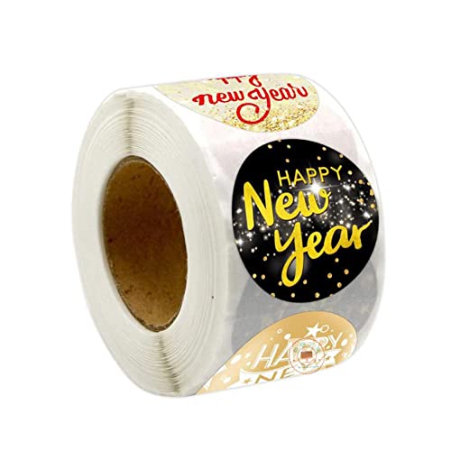 Qianly 500 Stück Neujahrsaufkleber Etiketten von Der Rolle Dekorative Siegelaufkleber Und Geschenkanhänger Aus Papier für Geschenkverpackungen Und Gruß, Qianly 500 Stück Neujahrsaufkleber Etiketten von Der Rolle Dekorative Siegelaufkleber Und Geschenkanhänger Aus Papier für Geschenkverpackungen Und Gruß, von Qianly