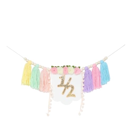 Qianly Banner für Den 1/2 Geburtstag, Quaste Und Girlande für Die Feier, Mehrfarbiger No Hat Qianly Banner für Den 1/2 Geburtstag, Quaste Und Girlande für Die Feier, Mehrfarbiger No Hat von Qianly