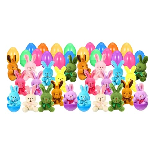 Qianly Bunny Toy Gefüllte Ostereier für Klassenzimmer Und Karnevalsveranstaltungen , 24 StÜcke von Qianly