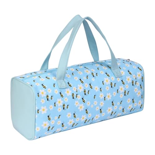 Qianly Garnaufbewahrungstasche Als Garn Tragetasche Und Häkeltasche Leichter Strickbeutel für Die Wollaufbewahrung mit Tragegriff Als Geschenk für Bastler, Blaue Biene von Qianly