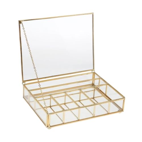 Qianly Glasschmuckschachtel Schmuck Organizer Leichtes Schmuckstück Organizer Keepsake Box für Frauen Anhänger Eitelkeit Ohrringe Kommode, Groß Qianly Glasschmuckschachtel Schmuck Organizer Leichtes Schmuckstück Organizer Keepsake Box für Frauen Anhänger Eitelkeit Ohrringe Kommode, Groß von Qianly