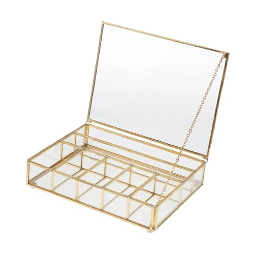 Qianly Glasschmuckschachtel Schmuck Organizer Leichtes Schmuckstück Organizer Keepsake Box für Frauen Anhänger Eitelkeit Ohrringe Kommode, Klein Qianly Glasschmuckschachtel Schmuck Organizer Leichtes Schmuckstück Organizer Keepsake Box für Frauen Anhänger Eitelkeit Ohrringe Kommode, Klein von Qianly