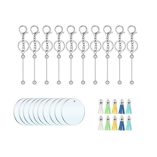 Qianly Handgefertigter Schlüsselanhänger mit Glasperlen, 30 Stück von Qianly
