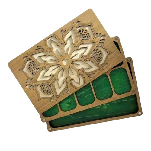 Qianly Perlensortierschale Holz mit Perlen Board Organizer Box Perlenspeicherlösung für Armreifen, 19.5cmx12cmx2.5cm von Qianly