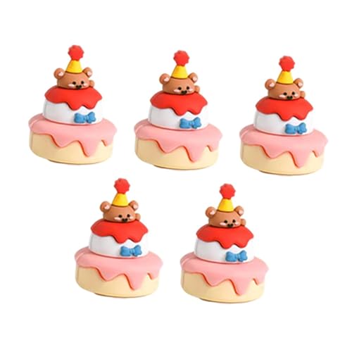 Qianly Set von 5 Mini Kuchen Figuren für Partydekor Und Geschenke, Bärenmuster Qianly Set von 5 Mini Kuchen Figuren für Partydekor Und Geschenke, Bärenmuster von Qianly