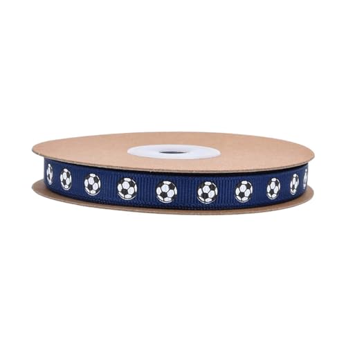 Qianly Soccer Ribbon Sports Design Grosgrain Soccer gedruckt für die Verpackung der Abschlusssaison, Blau von Qianly