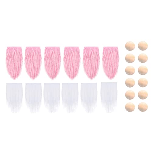 Qianly Vorgeschnittener Kunstpelzstoff GNOME Bart Kostüm DIY Handarbeit Handwerk Puppen Patches Unvollendete Holzkugeln GNOME Nase für Party Dekor, rosa weiß Qianly Vorgeschnittener Kunstpelzstoff GNOME Bart Kostüm DIY Handarbeit Handwerk Puppen Patches Unvollendete Holzkugeln GNOME Nase für Party Dekor, rosa weiß von Qianly