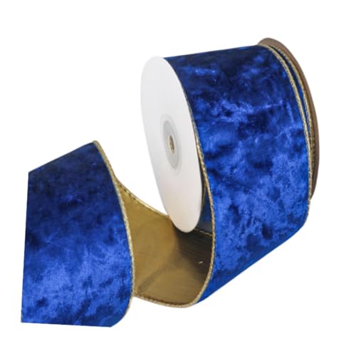 Qianly Weihnachtsbänder, Weihnachtsschleifen, Dekorativ, Vielseitig Einsetzbar, Modische Geschenkverpackungsbänder, Flexible Drahtkante für Grußkarten, Blau von Qianly