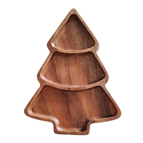 Qianly Weihnachtsbaumförmiger Teller mit 3 Gürteln, Snackteller für Party, Esszimmer, Urlaub von Qianly