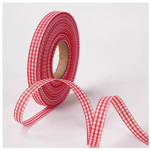 50Yard × 10 mm Kariertes Band Karoband Geschenkband Plaid Dekoband Bastelnband Kariertesband Deko Schleifenband zun Nähen Borte für DIY Geschenk Verpacken Hochzeit Party Dekoration Rot-Weiß 50Yard × 10 mm Kariertes Band Karoband Geschenkband Plaid Dekoband Bastelnband Kariertesband Deko Schleifenband zun Nähen Borte für DIY Geschenk Verpacken Hochzeit Party Dekoration Rot-Weiß von Qiantull