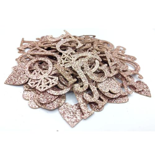JGA Deko Rosegold Tischdekoration Konfetti Glitzer Hochzeit Tischdeko Team Braut Party Dekorative Accessoires Herz-Diamantring-JGA Junggesellinnenabschied Frauen Party Tisch Deko JGA Deko Rosegold Tischdekoration Konfetti Glitzer Hochzeit Tischdeko Team Braut Party Dekorative Accessoires Herz-Diamantring-JGA Junggesellinnenabschied Frauen Party Tisch Deko von Qiantull