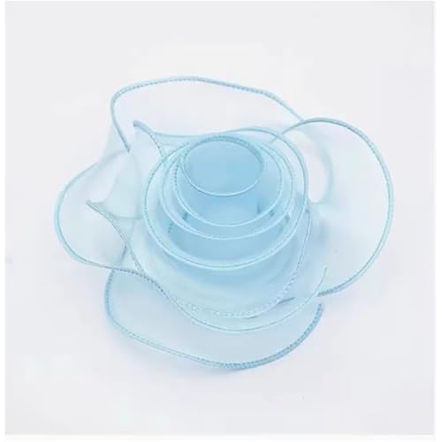 Qiantull 10 Yards Organzaband Schleifenband Geschenkband Dekoband Transparentes Organza Stoffband Chiffonband Organzaband für Geschenkverpackungen Blumenstrauß Dekoration 4 cm Hellblau von Qiantull