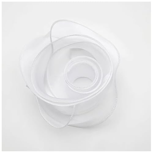 Qiantull 10 Yards Organzaband Schleifenband Geschenkband Dekoband Transparentes Organza Stoffband Chiffonband Organzaband für Geschenkverpackungen Blumenstrauß Dekoration 4 cm Weiß Qiantull 10 Yards Organzaband Schleifenband Geschenkband Dekoband Transparentes Organza Stoffband Chiffonband Organzaband für Geschenkverpackungen Blumenstrauß Dekoration 4 cm Weiß von Qiantull