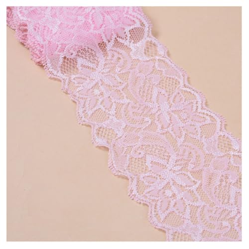 Qiantull 10 Yards Spitzenborte Spitzenbesatz Stoff Spitzenband Elastizität Spitzenbordüre Spitze Blume Borte Zierband Spitzenstoff Tüll Dekoband für Nähen DIY Handwerk, 8cm Breite 1# von Qiantull