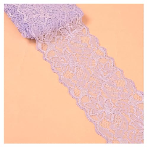 Qiantull 10 Yards Spitzenborte Spitzenbesatz Stoff Spitzenband Elastizität Spitzenbordüre Spitze Blume Borte Zierband Spitzenstoff Tüll Dekoband für Nähen DIY Handwerk, 8cm Breite 19# von Qiantull