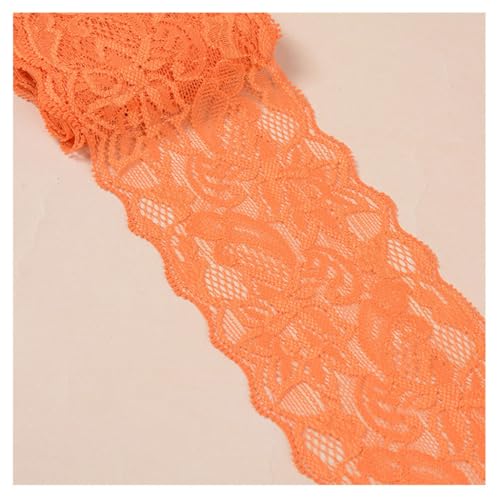 Qiantull 10 Yards Spitzenborte Spitzenbesatz Stoff Spitzenband Elastizität Spitzenbordüre Spitze Blume Borte Zierband Spitzenstoff Tüll Dekoband für Nähen DIY Handwerk, 8cm Breite 22# von Qiantull