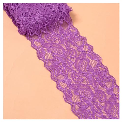 Qiantull 10 Yards Spitzenborte Spitzenbesatz Stoff Spitzenband Elastizität Spitzenbordüre Spitze Blume Borte Zierband Spitzenstoff Tüll Dekoband für Nähen DIY Handwerk, 8cm Breite 4# von Qiantull