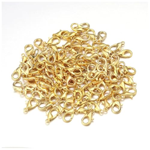 Qiantull 100 Stück Karabinerverschluss Schmuckverschlüsse Schmuck Karabiner Verschluss Karabinerhaken Bastelzubehör für DIY Schmuckherstellung Halskette Armband Ohrring Gold 10x5mm Qiantull 100 Stück Karabinerverschluss Schmuckverschlüsse Schmuck Karabiner Verschluss Karabinerhaken Bastelzubehör für DIY Schmuckherstellung Halskette Armband Ohrring Gold 10x5mm von Qiantull
