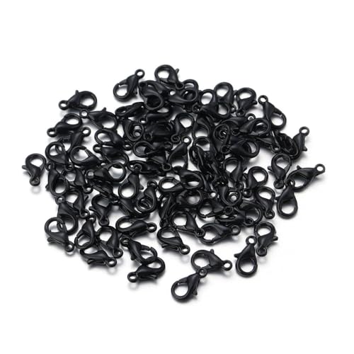 Qiantull 100 Stück Karabinerverschluss Schmuckverschlüsse Schmuck Karabiner Verschluss Karabinerhaken Bastelzubehör für DIY Schmuckherstellung Halskette Armband Ohrring Schwarz 12x6mm Qiantull 100 Stück Karabinerverschluss Schmuckverschlüsse Schmuck Karabiner Verschluss Karabinerhaken Bastelzubehör für DIY Schmuckherstellung Halskette Armband Ohrring Schwarz 12x6mm von Qiantull