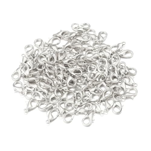 Qiantull 100 Stück Karabinerverschluss Schmuckverschlüsse Schmuck Karabiner Verschluss Karabinerhaken Bastelzubehör für DIY Schmuckherstellung Halskette Armband Ohrring Silber 14x7mm Qiantull 100 Stück Karabinerverschluss Schmuckverschlüsse Schmuck Karabiner Verschluss Karabinerhaken Bastelzubehör für DIY Schmuckherstellung Halskette Armband Ohrring Silber 14x7mm von Qiantull