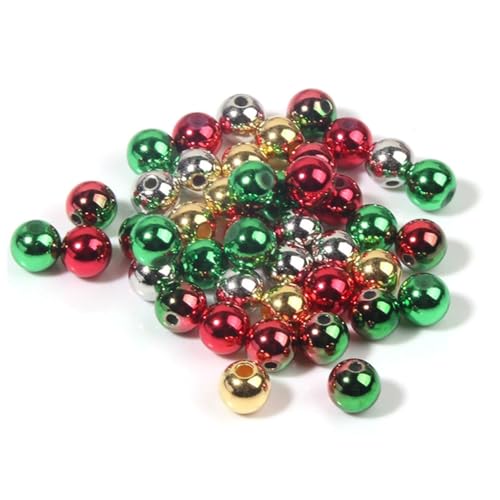 Qiantull 100 Stück Weihnachtsperlen 8mm Weihnachten Bastelperlen Lose Abstandsperlen Runde Kunstperlen Weihnachten Perlen für DIY Schmuckherstellung Armband Halskette Mehrfarbig Qiantull 100 Stück Weihnachtsperlen 8mm Weihnachten Bastelperlen Lose Abstandsperlen Runde Kunstperlen Weihnachten Perlen für DIY Schmuckherstellung Armband Halskette Mehrfarbig von Qiantull