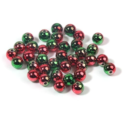 Qiantull 100 Stück Weihnachtsperlen 8mm Weihnachten Bastelperlen Lose Abstandsperlen Runde Kunstperlen Weihnachten Perlen für DIY Schmuckherstellung Armband Halskette Rot-Grün Qiantull 100 Stück Weihnachtsperlen 8mm Weihnachten Bastelperlen Lose Abstandsperlen Runde Kunstperlen Weihnachten Perlen für DIY Schmuckherstellung Armband Halskette Rot-Grün von Qiantull