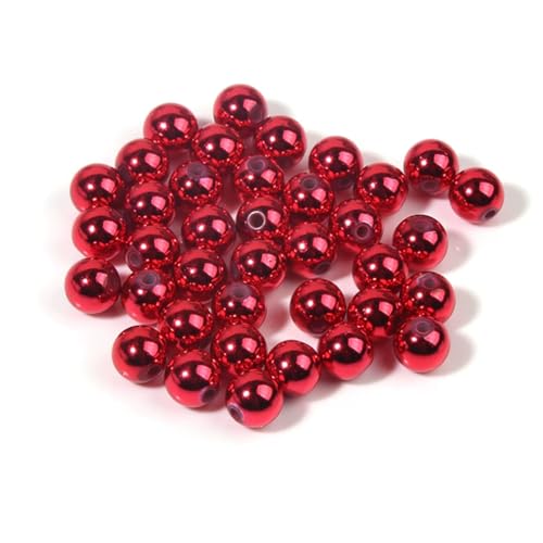 Qiantull 100 Stück Weihnachtsperlen 8mm Weihnachten Bastelperlen Lose Abstandsperlen Runde Kunstperlen Weihnachten Perlen für DIY Schmuckherstellung Armband Halskette Rot Qiantull 100 Stück Weihnachtsperlen 8mm Weihnachten Bastelperlen Lose Abstandsperlen Runde Kunstperlen Weihnachten Perlen für DIY Schmuckherstellung Armband Halskette Rot von Qiantull