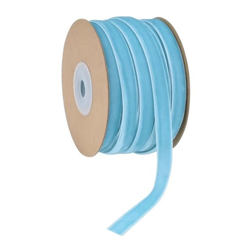 Qiantull 20 Yards Samtband 10 mm Samt Schleifenband Geschenkband Samtbänder Schmuckband Dekoband Geschenkbänder Samt Band für Geschenkverpackungen Brautstrauß Basteln Dekorieren Blau von Qiantull