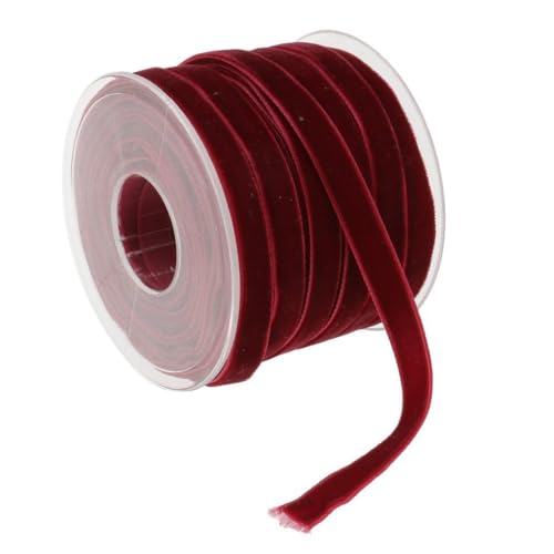 Qiantull 20 Yards Samtband 10 mm Samt Schleifenband Geschenkband Samtbänder Schmuckband Dekoband Geschenkbänder Samt Band für Geschenkverpackungen Brautstrauß Basteln Dekorieren Burgunderrot von Qiantull