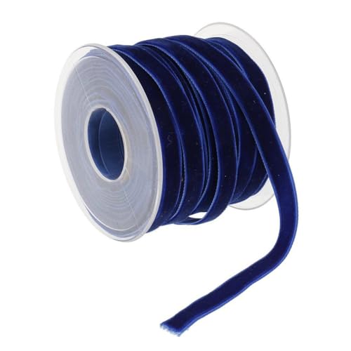 Qiantull 20 Yards Samtband 10 mm Samt Schleifenband Geschenkband Samtbänder Schmuckband Dekoband Geschenkbänder Samt Band für Geschenkverpackungen Brautstrauß Basteln Dekorieren Dunkelblau von Qiantull