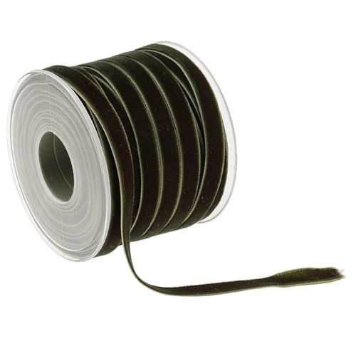 Qiantull 20 Yards Samtband 10 mm Samt Schleifenband Geschenkband Samtbänder Schmuckband Dekoband Geschenkbänder Samt Band für Geschenkverpackungen Brautstrauß Basteln Dekorieren Dunkelgrün von Qiantull
