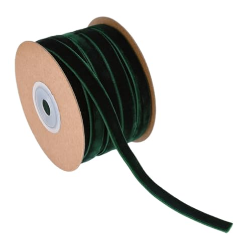 Qiantull 20 Yards Samtband 10 mm Samt Schleifenband Geschenkband Samtbänder Schmuckband Dekoband Geschenkbänder Samt Band für Geschenkverpackungen Brautstrauß Basteln Dekorieren Grün von Qiantull