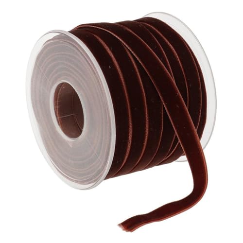 Qiantull 20 Yards Samtband 10 mm Samt Schleifenband Geschenkband Samtbänder Schmuckband Dekoband Geschenkbänder Samt Band für Geschenkverpackungen Brautstrauß Basteln Dekorieren Kaffee von Qiantull