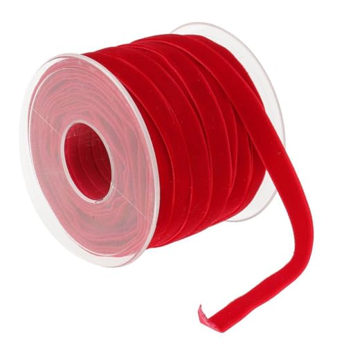Qiantull 20 Yards Samtband 10 mm Samt Schleifenband Geschenkband Samtbänder Schmuckband Dekoband Geschenkbänder Samt Band für Geschenkverpackungen Brautstrauß Basteln Dekorieren Rot von Qiantull