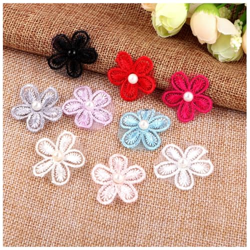 Qiantull 24 Stück Spitze Stickerei Aufnäher Organza Patches Spitzenpatches Blumen Applique Lace Stickpatches Spitze Applikation zum Nähen Dekoration für DIY Handwerk Kleidung Set 2# von Qiantull