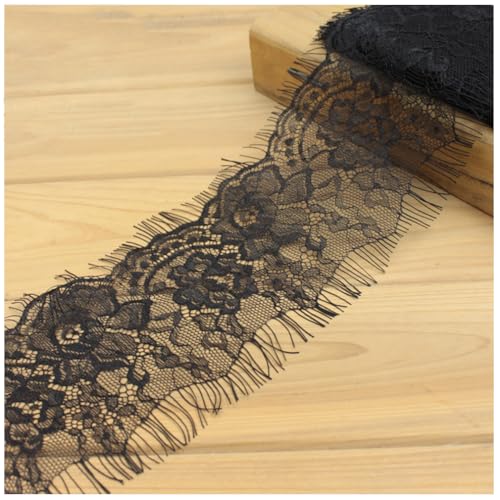Qiantull 3 Yards Spitzenband Spitzenborte Vintage Spitzenbordüre Spitzenbesatz Spitzenstoff Dekoband Zierband Spitze Quastenbordüre Blume Stickerei Borte Spitzenband für Nähen Handwerk 15# von Qiantull