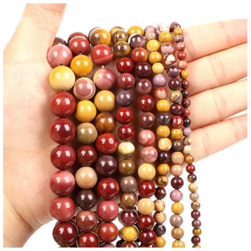 Qiantull 38 Stück Naturstein Perlen Edelsteinperlen Steinperlen Runde Lose Perlen Zwischenperlen Edelstein Perlen zum Basteln für DIY Armband Halskette Schmuckherstellung 1# 10mm(ca.38pcs) von Qiantull