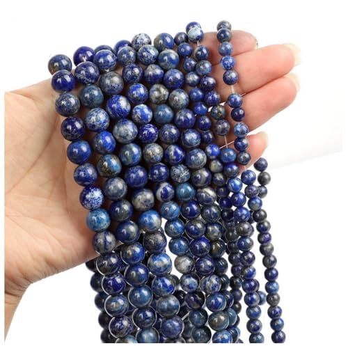 Qiantull 38 Stück Naturstein Perlen Edelsteinperlen Steinperlen Runde Lose Perlen Zwischenperlen Edelstein Perlen zum Basteln für DIY Armband Halskette Schmuckherstellung 10# 10mm(ca.38pcs) von Qiantull