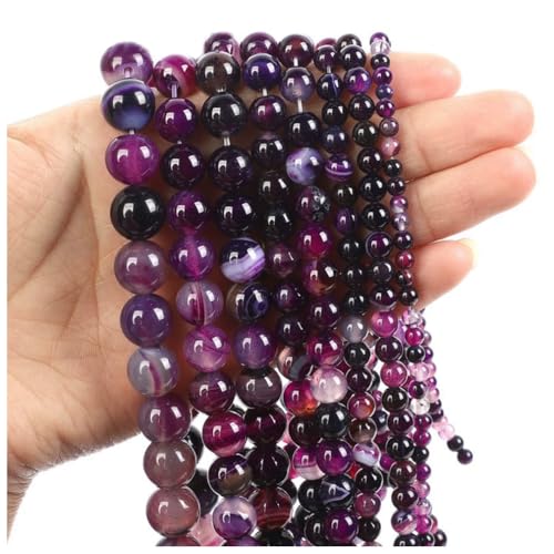 Qiantull 38 Stück Naturstein Perlen Edelsteinperlen Steinperlen Runde Lose Perlen Zwischenperlen Edelstein Perlen zum Basteln für DIY Armband Halskette Schmuckherstellung 8# 10mm(ca.38pcs) von Qiantull