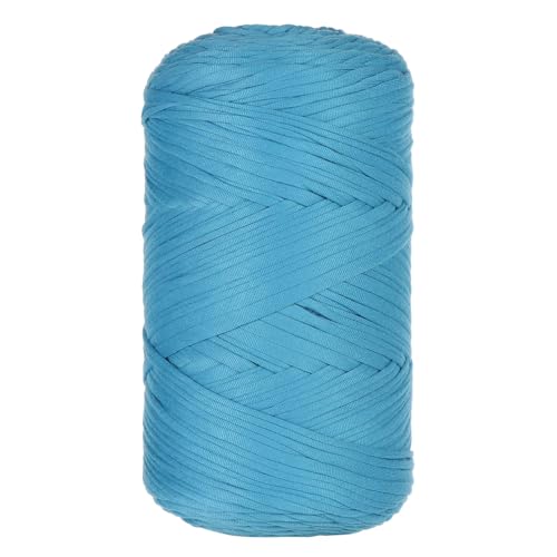 Qiantull 400 g T-Shirt Garn Häkelgarn Textilgarn Strickgarn Bändchengarn Dickes Garn zum Häkeln Bastband für Taschen Heimdekoration Körbe Teppiche DIY-Kunsthandwerk 120m Blau von Qiantull