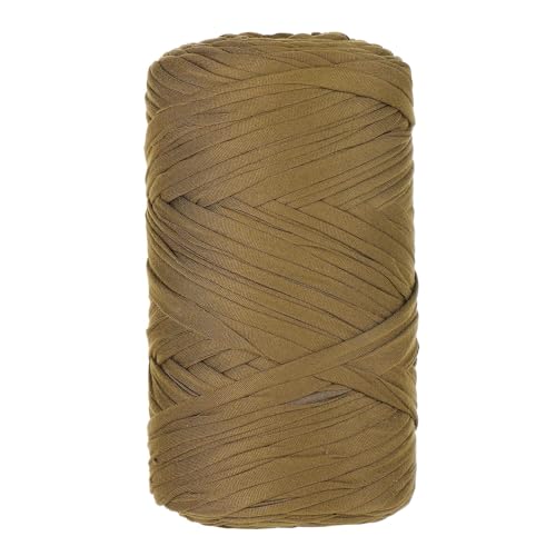 Qiantull 400 g T-Shirt Garn Häkelgarn Textilgarn Strickgarn Bändchengarn Dickes Garn zum Häkeln Bastband für Taschen Heimdekoration Körbe Teppiche DIY-Kunsthandwerk 120m Braun von Qiantull